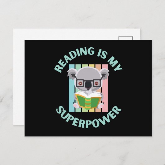 reading is my superpower briefkaart (Voorkant / Achterkant)