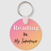 Reading Is My Superpower Sleutelhanger (Achterkant)