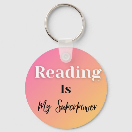 Reading Is My Superpower Sleutelhanger (Achterkant)