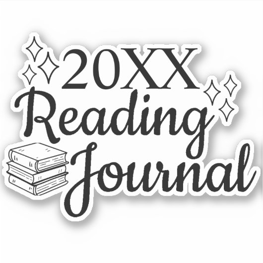 Reading Journal Header Script Title Planner  Sticker (Voorkant)