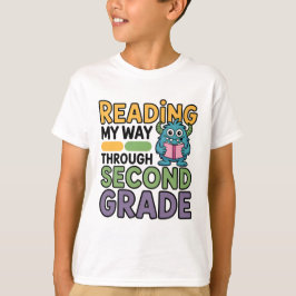 Reading My Way Through Second Grade Monster  T-shirt