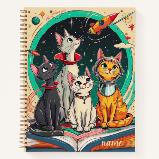 Reading Opens a Gateway to Cat Adventures Journal Notitieboek (Voorkant)