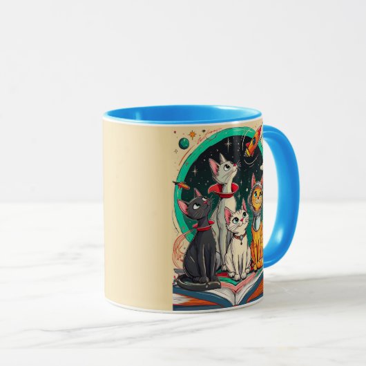 Reading Opens a Gateway to Cosmic Cat Adventures Mok (Voorkant rechts)