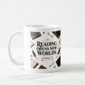 Reading Opens New Worlds Book Lover Graphi Koffiemok (Links)
