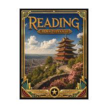 Reading Pennsylvania Vintage Art Deco Gouden Tijdp