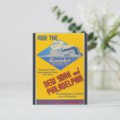 Reading Railroad Crusader Train 1937 Briefkaart (Staand voorkant)