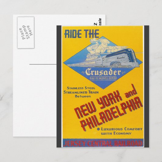 Reading Railroad Crusader Train 1937 Briefkaart (Voorkant / Achterkant)