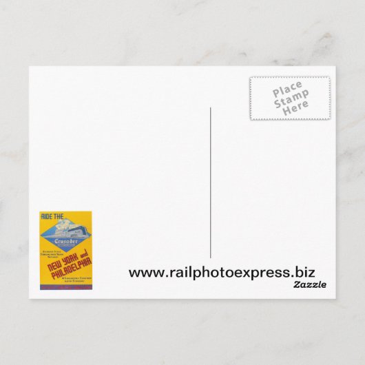 Reading Railroad Crusader Train 1937 Briefkaart (Achterkant)