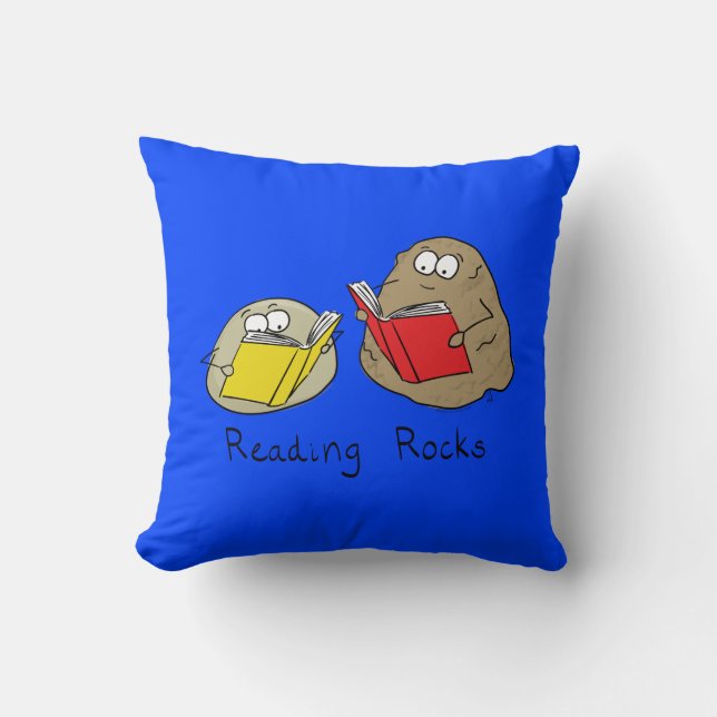 Reading Rocks Funny Book Pillow Kussen (Voorkant)