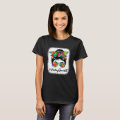 Reading Specialist Messy Bun Women Autism Awarenes T-shirt (Voorkant volledig)
