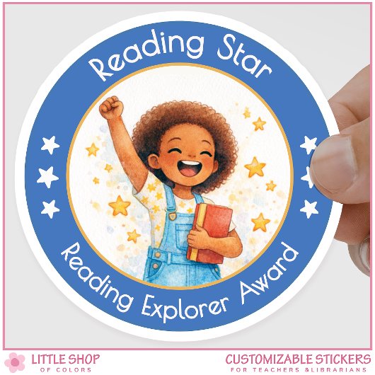 Reading Star Teacher Encouragement Award Ronde Sticker