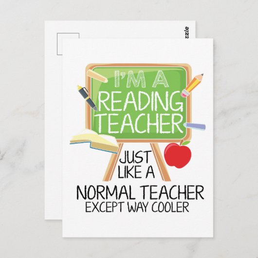 Reading Teacher Briefkaart (Voorkant / Achterkant)