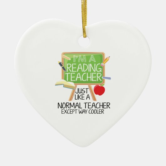 Reading Teacher Keramisch Ornament (Voorkant)