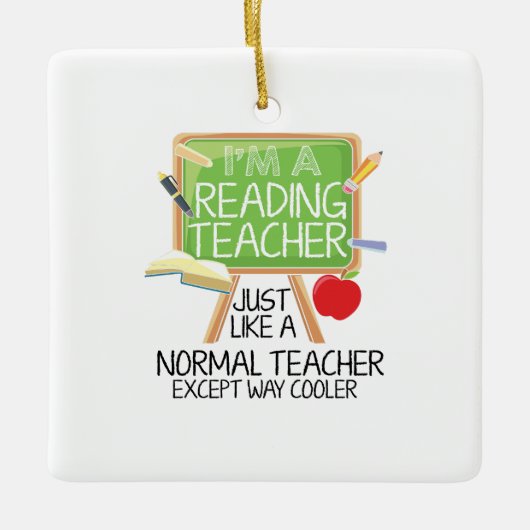Reading Teacher Keramisch Ornament (Voorkant)
