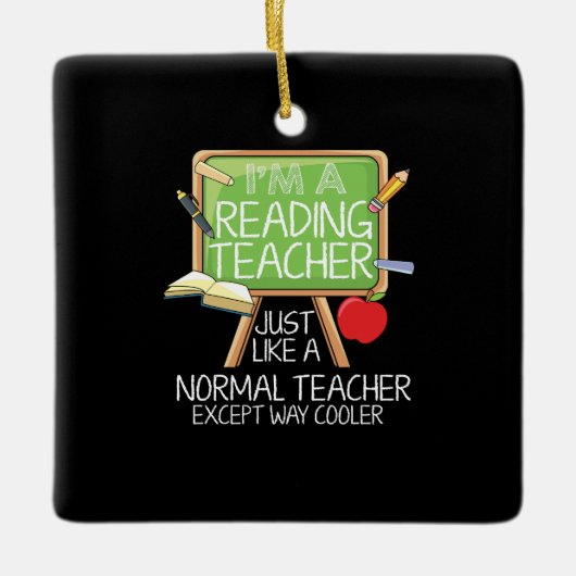 Reading Teacher Keramisch Ornament (Voorkant)