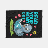 Reading Teacher Valentine Day Read Your Heart Out  Fleece Deken (Voorkant (Horizontaal))