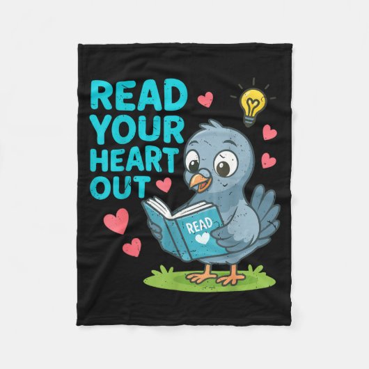 Reading Teacher Valentine Day Read Your Heart Out  Fleece Deken (Voorkant)