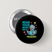 Reading Teacher Valentine Day Read Your Heart Out  Ronde Button 5,7 Cm (Voorkant /achterkant)