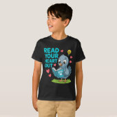 Reading Teacher Valentine Day Read Your Heart Out  T-shirt (Voorkant volledig)