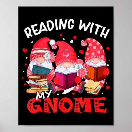 Reading With My Gnomies Books Teacher Librarian Va Poster (Voorkant)