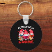 Reading With My Gnomies Books Teacher Librarian Va Sleutelhanger (Voorkant)