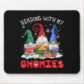 Reading With My Gnomies Christmas Funny Gnomes Rea Muismat (Voorkant)