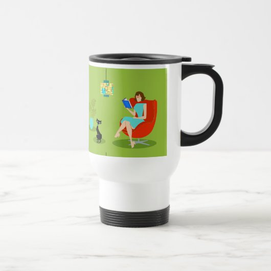 Reading Woman Revel Mug Reading Retro Reading Reisbeker (Rechts)