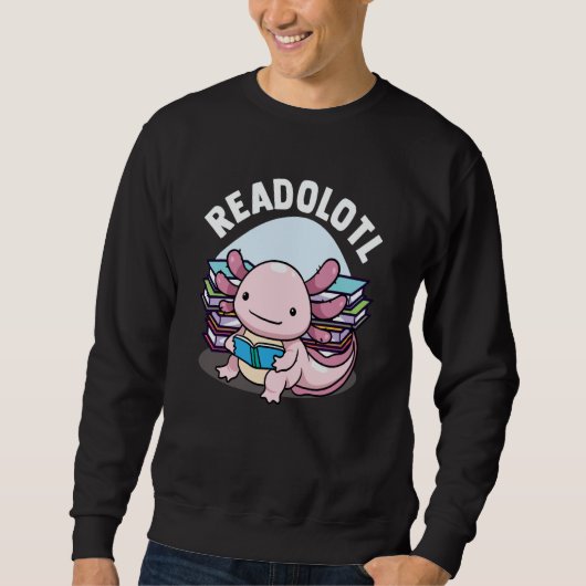 Readolotl Axolotl Reading Books Readers Bookworm B Trui (Voorkant)