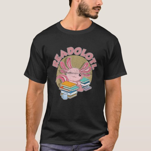 Readolotl Bookworm Reading Book Nerd Amphibian Cut T-shirt (Voorkant)