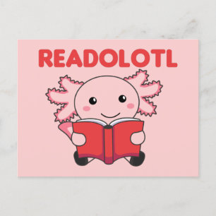 Readolotl een Axolotl die veel boeken postcar lees Briefkaart