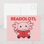 Readolotl een Axolotl die veel boeken postcar lees Briefkaart (Voorkant / Achterkant)