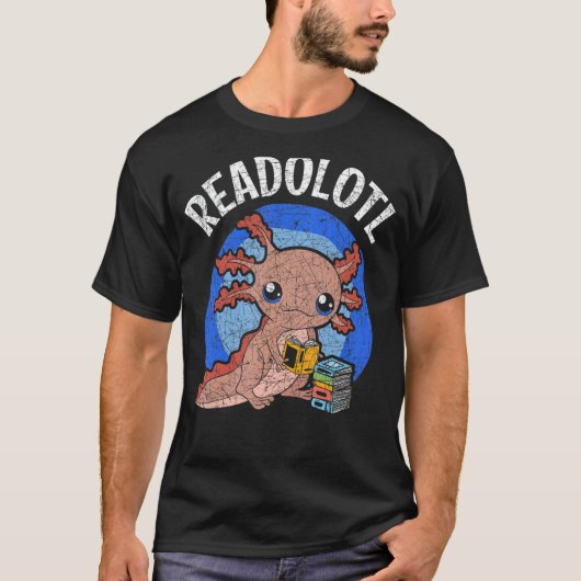 Readolotl Salamander Reading Books Bookworm Axolo T-shirt (Voorkant)