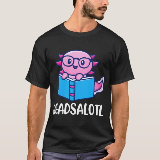 ReadSalotl Grappig Schattige Axolotl Leesboek T-shirt (Voorkant)