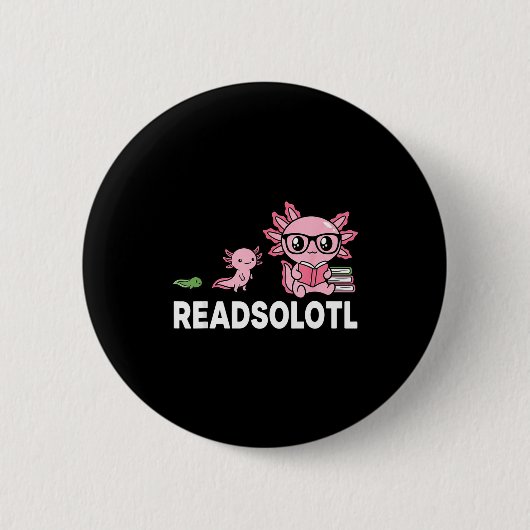 Readsolotl axolotl boekenliefhebber grappig lezen ronde button 5,7 cm (Voorkant)
