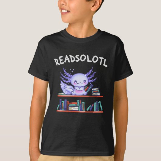 Readsolotl Book lover Funny Axolotl T-shirt (Voorkant)