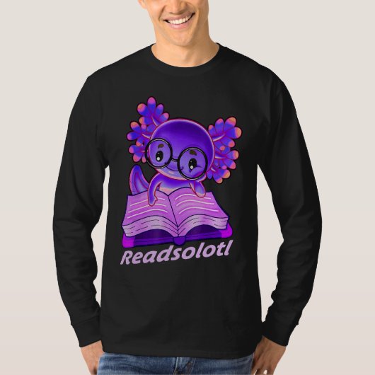 Readsolotl Funny Reading Fish Books Lizard Axolotl T-shirt (Voorkant)