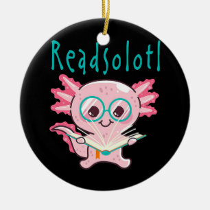 Readsolotl las Book Axolotl Bookwormen Kinder Mam Keramisch Ornament