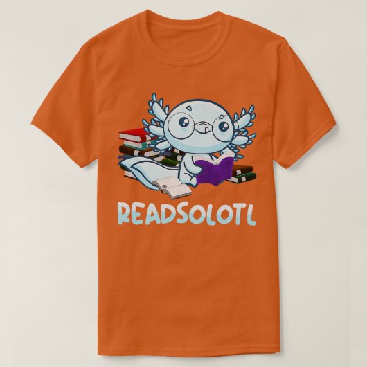 Readsolotl las Book Axolotl Funny Reading Fish Bo T-shirt (Design voorkant)