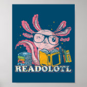 Readsolotl las Book Axolotl Funny Reading Fish Poster (Voorkant)