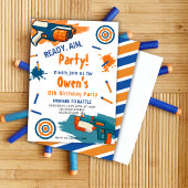 Ready, Aim, Party! Dart | Nerf Gun Themed Birthday Kaart