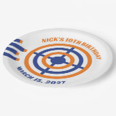 Ready, Aim, Party! Nerf Gun Themed Birthday Party Papieren Bordje (Gekanteld)