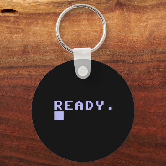 Ready C64 Home Computer 80's Retro Gamer Coder Mem Sleutelhanger (Voorkant)