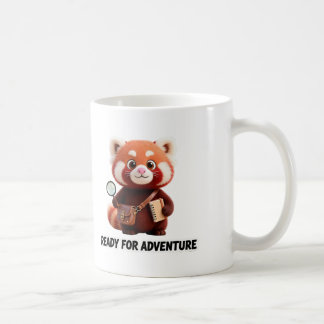 Ready For Adventure Cute Red Panda Explorer Koffiemok