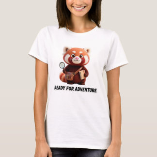 Ready For Adventure Cute Red Panda Explorer T-shirt