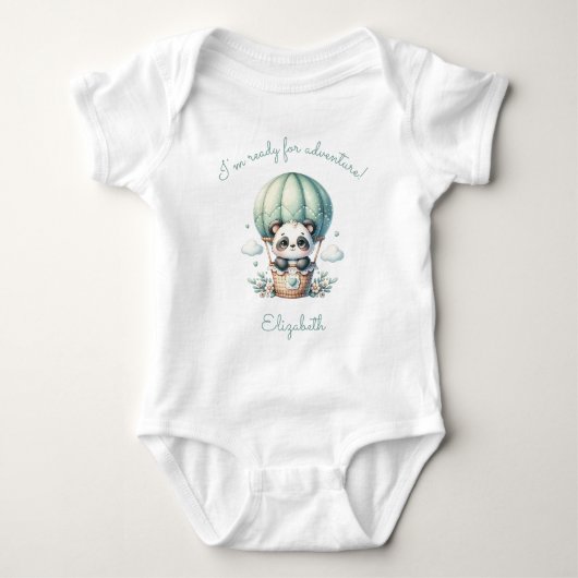 Ready for Adventure Personalized Panda Balloon Romper (Voorkant)