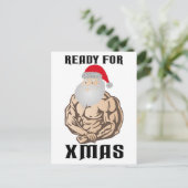 Ready for christmas musculus Santa Claus Feestdagenkaart (Staand voorkant)