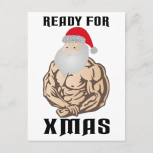 Ready for christmas musculus Santa Claus Feestdagenkaart