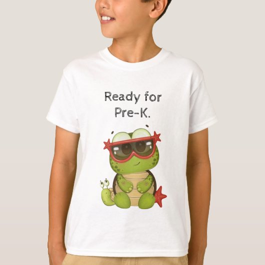 Ready for Pre-K with super cute Turtle.  T-shirt (Voorkant)