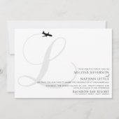 Ready for Take Off L Initial Wedding Invitation Kaart (Voorkant)