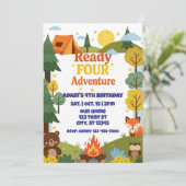 Ready FOUR Adventure, 4th Birthday Kaart (Staand voorkant)